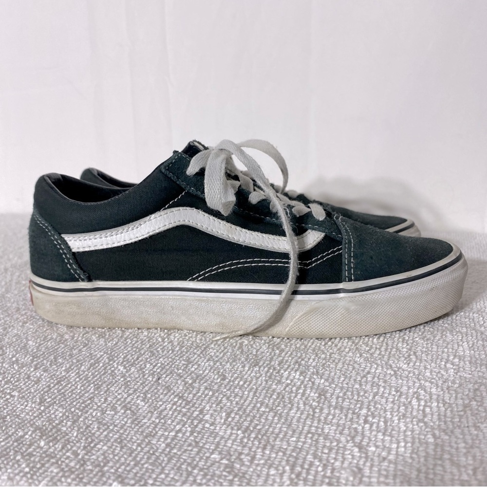Vans Black Suede Canvas Old Skool Low Top Sneakers 7.5